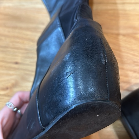 Stuart weitzman black leather wedge boot - Picture 10 of 15
